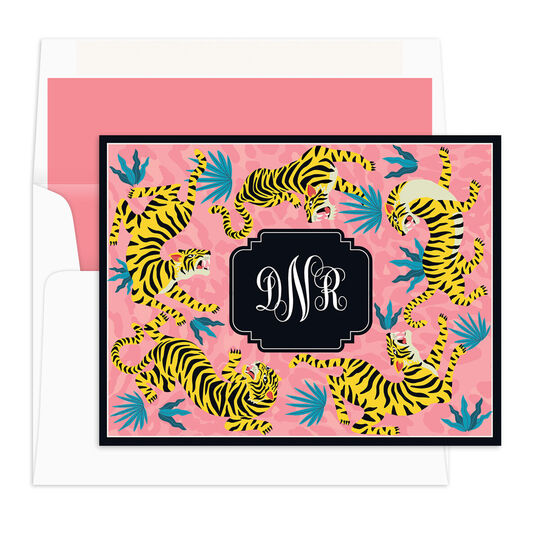 Pink Tiger Circle Folded Note Cards